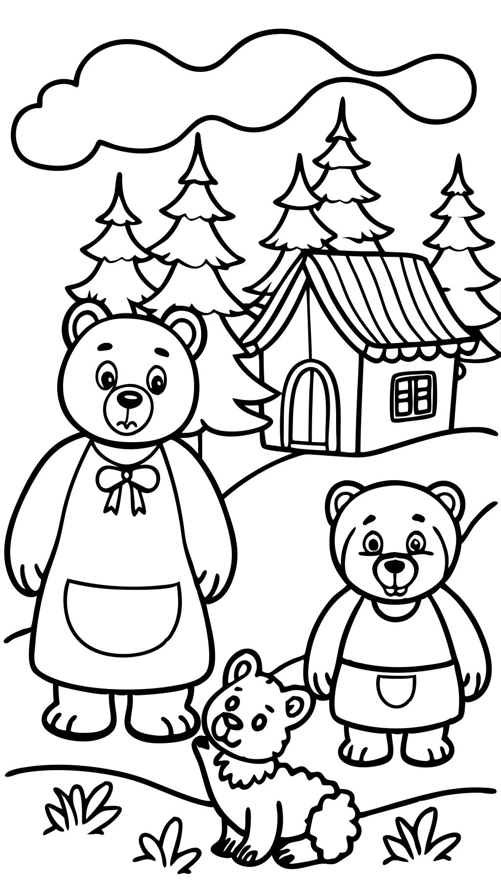 coloring pages goldilocks and the three bears